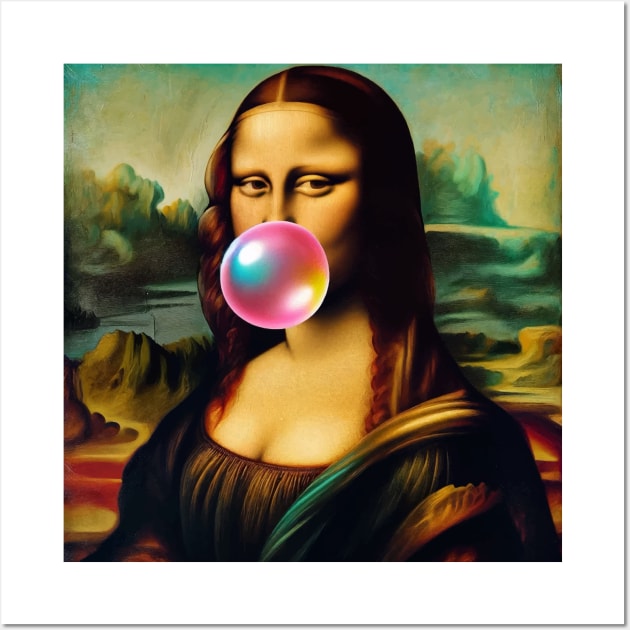 Mona Lisa Bubble Gum Day Celebration Wall Art by Edd Paint Something